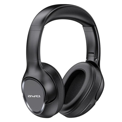 Awei Wireless Folding Headset For Calls And Commuting Use black Bluetooth 5.0 foldable headset with cushioned earcups
