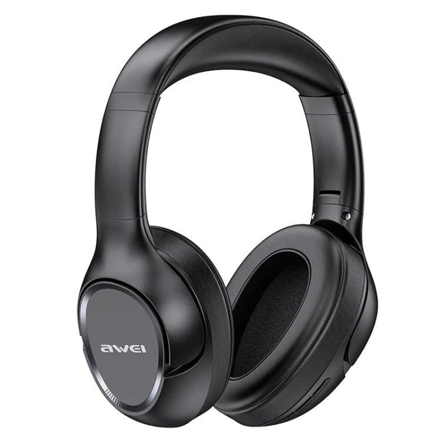 Awei Wireless Folding Headset For Calls And Commuting Use black Bluetooth 5.0 foldable headset with cushioned earcups