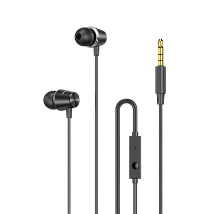 Awei Compact In Ear Headphones For Commuting And Calls black wired earbuds with inline mic 10mm driver for clear calls