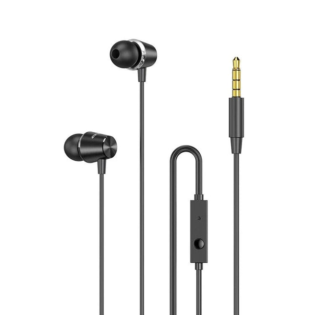 Awei Compact In Ear Headphones For Commuting And Calls black wired earbuds with inline mic 10mm driver for clear calls