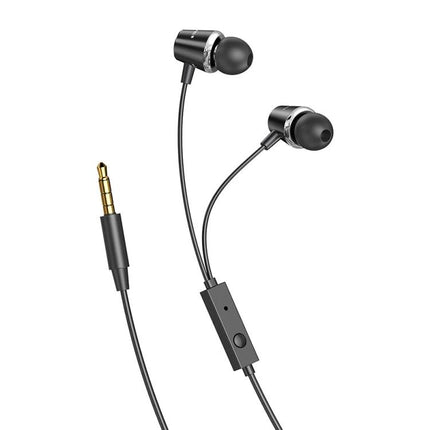 Awei Compact In Ear Headphones For Commuting And Calls black wired earbuds with mic remote 10mm driver sweat resistant seal