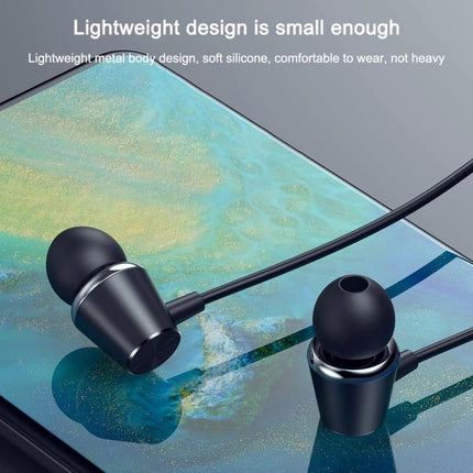 Awei Compact In Ear Headphones For Commuting And Calls sleek compact in-ear wired earbuds with silicone tips for commuting