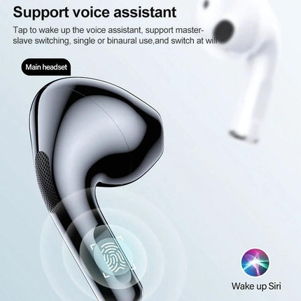Lenovo LivePods True Wireless Earbuds With Compact Case showing one earbud, touch controls, voice assistant support (Siri)