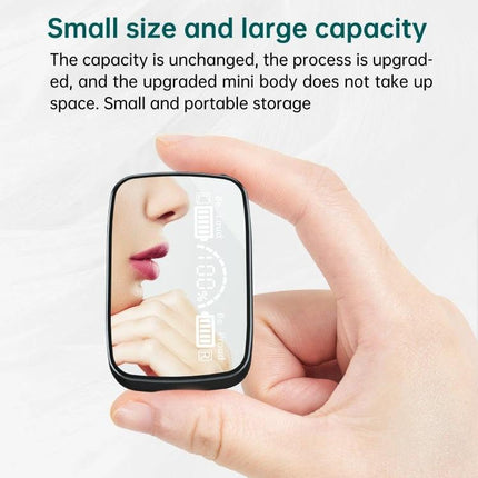 True Wireless Earbuds With Charging Case And Battery Display Black compact M9 Bluetooth 5.1 case with digital battery display