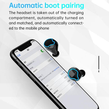 True Wireless Earbuds With Charging Case And Battery Display Black - M9 Bluetooth 5.1 TWS earbuds with digital battery display