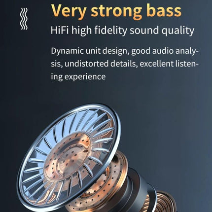 Wireless Earbuds With Charging Case For Commuting And Calls showing HiFi driver and very strong bass dynamic unit design