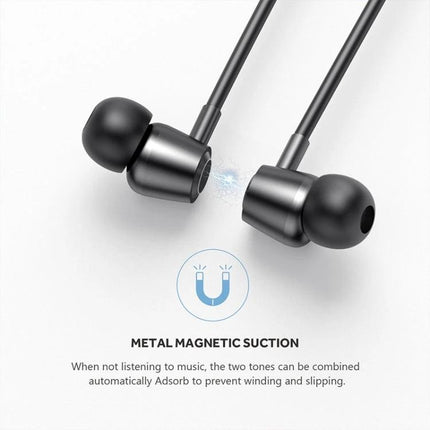 Neckband Sport Earphones For Running And Commuting with magnetic earbuds, Bluetooth 5.0 neck-mounted design for active use