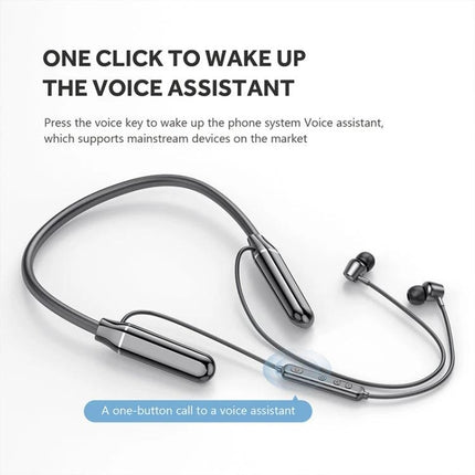 Neckband Sport Earphones For Running And Commuting Bluetooth 5.0 neck-mounted design with magnetic earbuds and controls