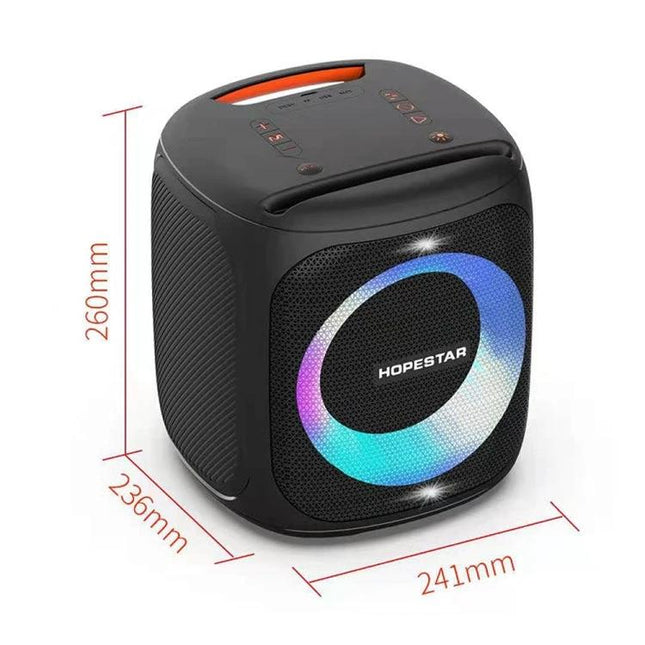 HOPESTAR Compact Portable Bluetooth Speaker For Outdoor Travel with RGB light, splash resistant, travel-ready