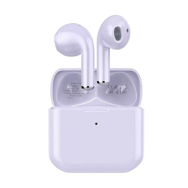 Mijiaer TN22 Bluetooth 5.1 True Wireless Stereo Earphones in white with charging case.