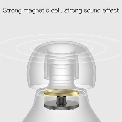 JAKCOM Wireless Earbuds Water Resistant For Commuting showing internal magnetic coil and strong sound effect diagram
