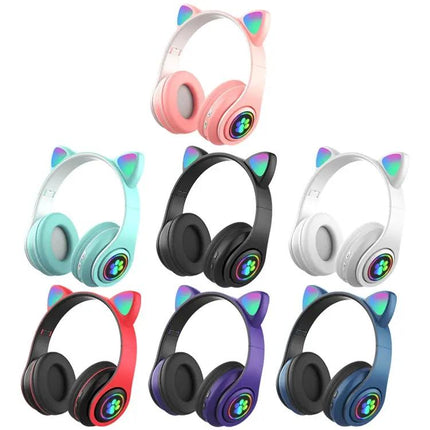 B39 Cat Ear Bluetooth Headset With LED Gradient Ambient Lights