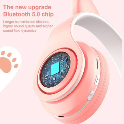 B39 Cat Ear Bluetooth Headset With LED Gradient Ambient Lights