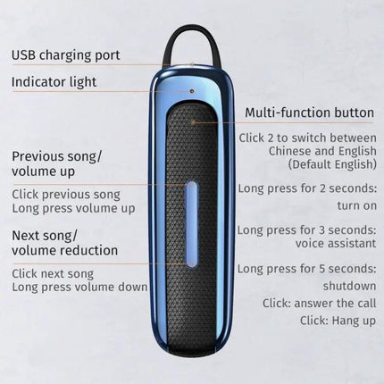 E1 Smart Noise Reduction Unilateral Ear-mounted Bluetooth Earphone