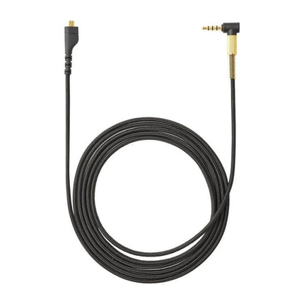 Compatible Black Audio Cable for SteelSeries Arctis Headsets - braided replacement cable with right-angle gold 3.5mm plug and micro connector