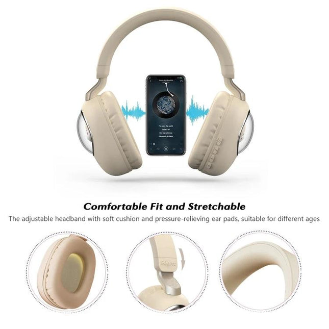 Kids Wireless Headphones With RGB Lighting Foldable Black For Travel black foldable kids headset Bluetooth 5.1 RGB lights 15m range