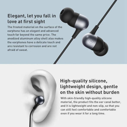 Xiaomi Wired 3.5mm Earphones With Inline Remote Aluminum showcasing aluminum alloy earbuds, inline remote, 1.25m cable