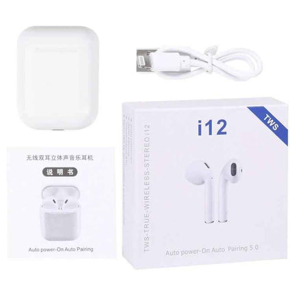 True Wireless Earbuds With Compact Charging Case For Daily Use i12 TWS Bluetooth 5.0 charging box touch controls