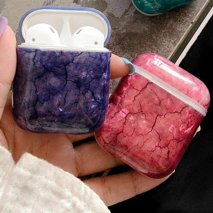 Seaweed Pattern Case for AirPods in Daily Outings and Commutes showing purple and pink seaweed-patterned dustproof drop-proof charging-ready cases