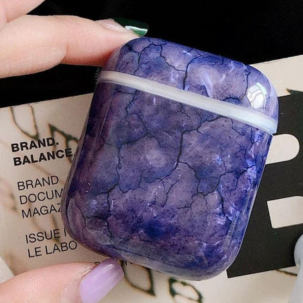 Seaweed Pattern Case for AirPods in Daily Outings and Commutes - purple marbled protective dustproof drop-proof AirPods case