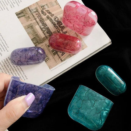 Seaweed Pattern Case for AirPods in Daily Outings and Commutes - colorful marbled protective AirPods cases in teal, purple, pink, red, dustproof drop-proof
