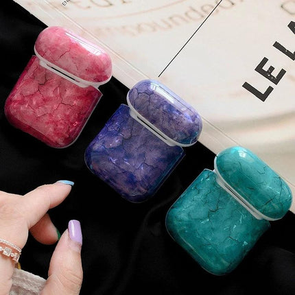 Seaweed Pattern Case for AirPods in Daily Outings and Commutes - dustproof drop-proof colorful marble-style protective case