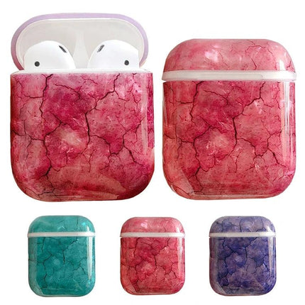 Seaweed Pattern Case for AirPods in Daily Outings and Commutes - dustproof drop-proof pink marble design for easy charging and grab-and-go