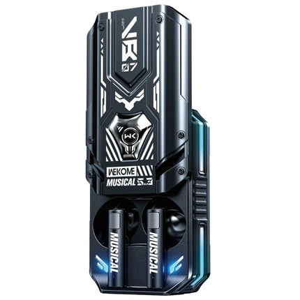 WEKOME Semi In Ear Bluetooth Earphones Black For Commuting compact Mecha Series VB07 case and earbuds, Bluetooth 5.3