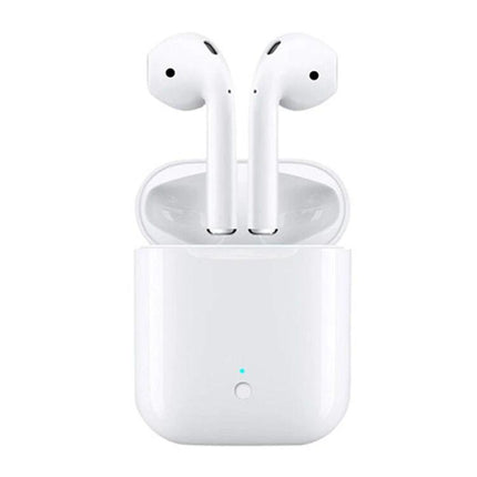 Lanpice Wireless Earbuds With Charging Case For Commute And Workouts white true wireless earbuds in open charging case, Bluetooth 5.0