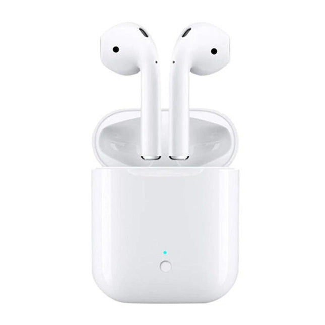 Lanpice Wireless Earbuds With Charging Case For Commute And Workouts white true wireless earbuds in open charging case, Bluetooth 5.0
