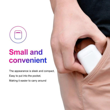 Lanpice Wireless Earbuds With Charging Case For Commute And Workouts compact white case slipping into pocket