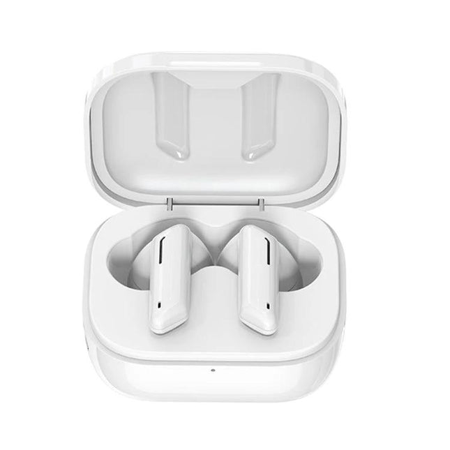 Awei T36 True Wireless Earbuds Semi In Ear With Compact Case white earbuds in open compact charging case commuting sweat-resistant