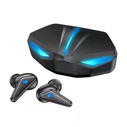 Wireless Bluetooth Earbuds For Commuting And Mobile Gaming K55 TWS earbuds with charging case and blue LED lights