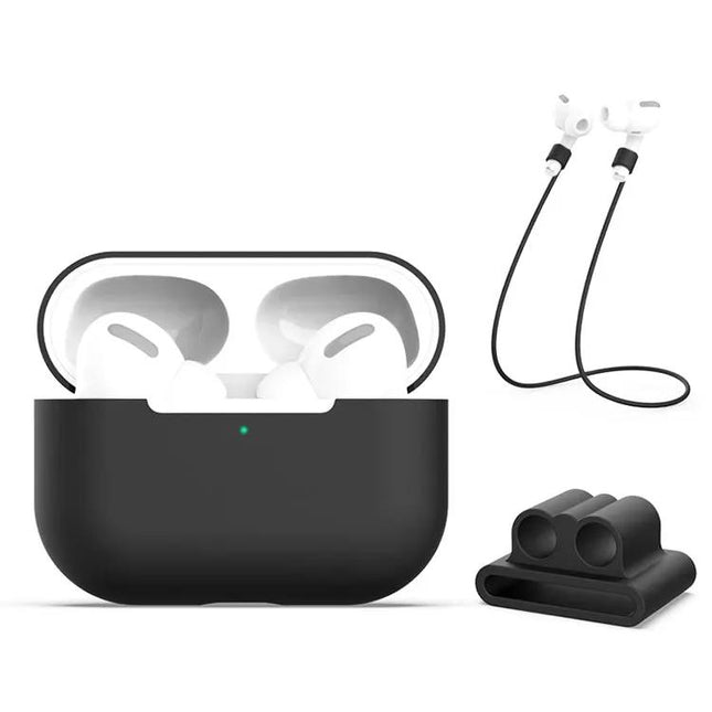 Protective Silicone Case Set for Daily Earphone Use with Buckle and Rope