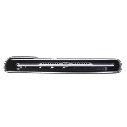 Detachable Bluetooth Keyboard Leather Case for iPad Mini 5 with Holder showing slim closed profile and tablet ports