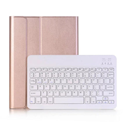 Bluetooth Keyboard Case for iPad 10.5-Inch with Detachable Design in rose gold with white detachable Bluetooth keyboard
