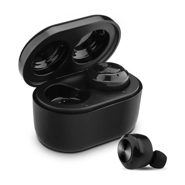 Wireless Bluetooth Earbuds With Magnetic Charging Case For Commuting compact black earbuds with magnetic charging case for travel