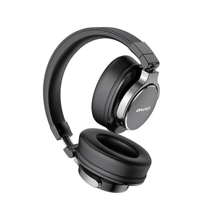 Awei Foldable Bluetooth Headset For Commuting And Remote Work black ANC on-ear headphones with foldable design
