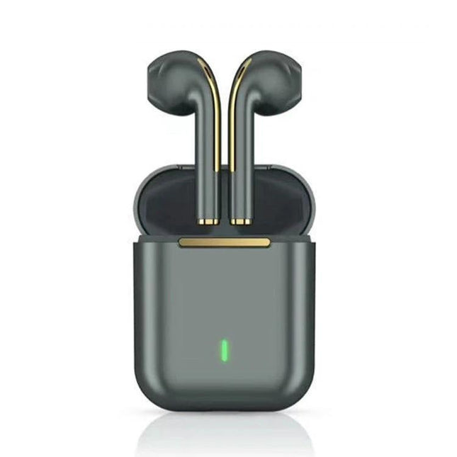 True Wireless Earbuds With Charging Case For Commuting And Calls compact green J18 Bluetooth 5.0 TWS earbuds in case