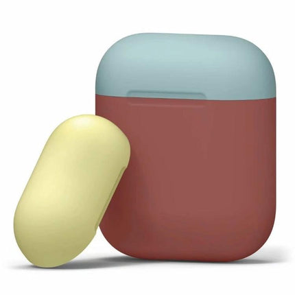 Daily Protective Case for Apple AirPods on the Go - Two Tone Soft Silicone Case With Easy Charging Access