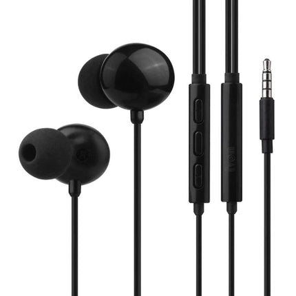 IVON Wired 3.5mm Stereo Earphones For Commuting, Gym And Home black wired in-ear earphones with mic and 3.5mm jack