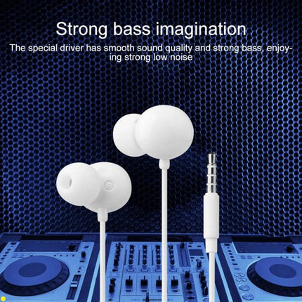 IVON Wired 3.5mm Stereo Earphones For Commuting, Gym And Home white in-ear earbuds with 3.5mm jack and silicone caps