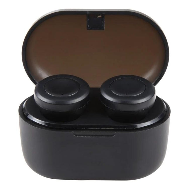 True Wireless Earbuds Black For Daily Listening And Hands Free Calls compact black earbuds with case