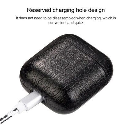 A Practical Silicone Case for Apple AirPods in Daily Use showing reserved charging hole and dustproof leather-texture protection