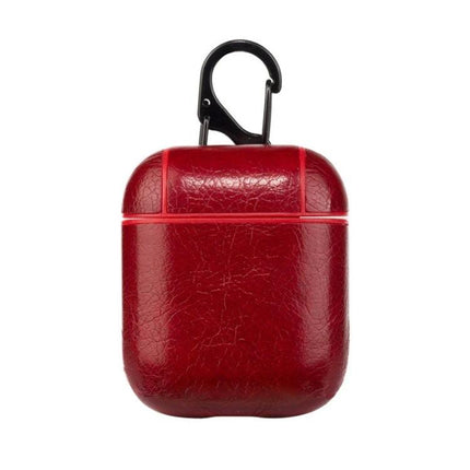 A Practical Silicone Case for Apple AirPods in Daily Use - Red dustproof silicone case with carabiner for commuting and exercise