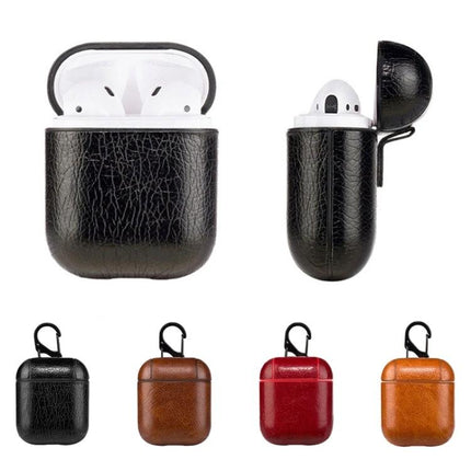 A Practical Silicone Case for Apple AirPods in Daily Use shown in textured black and brown colors with dustproof, grab-and-go protection