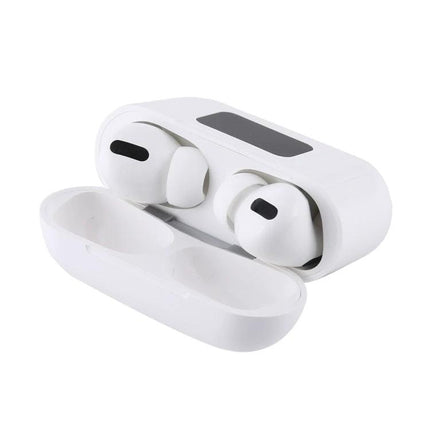 Wireless Earbuds For Commuting With Magnetic Charging Case showing white i58 TWS earbuds, touch controls, digital battery display