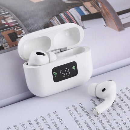 Wireless Earbuds For Commuting With Magnetic Charging Case showing white i58 TWS, LED battery display, touch controls for commuting