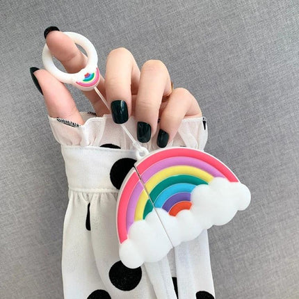 Silicone Case for Apple AirPods During Everyday Activities rainbow cloud silicone case with ring keychain dustproof antifouling protection
