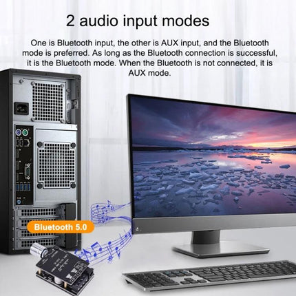 Bluetooth Stereo Amplifier Board for DIY Speakers with Enclosure compact Bluetooth 5.0 amp board for PC and monitor setups